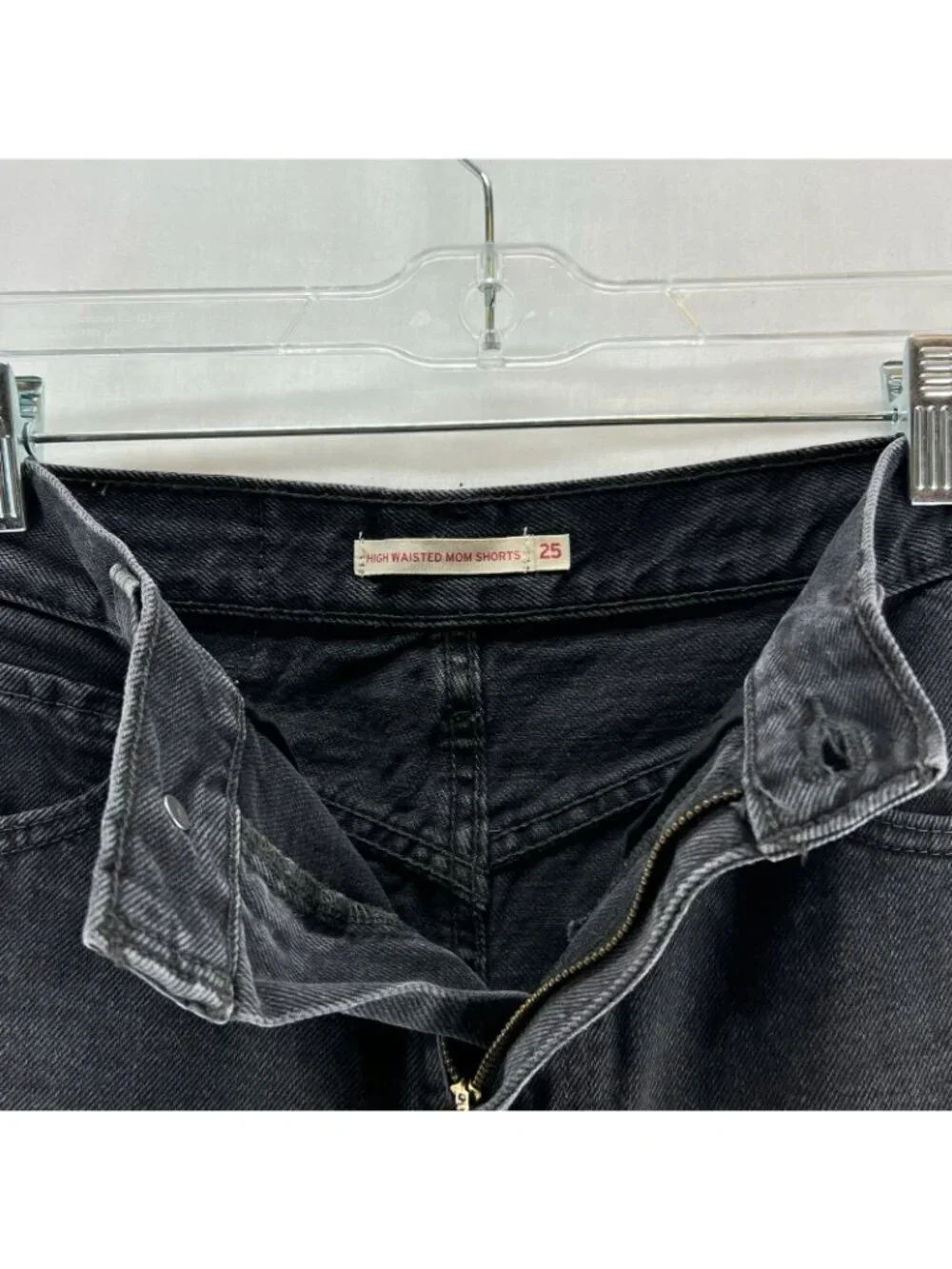Levi's High Waisted Mom Shorts Womens 25 Denim High Rise Zipper Fly Washed Black